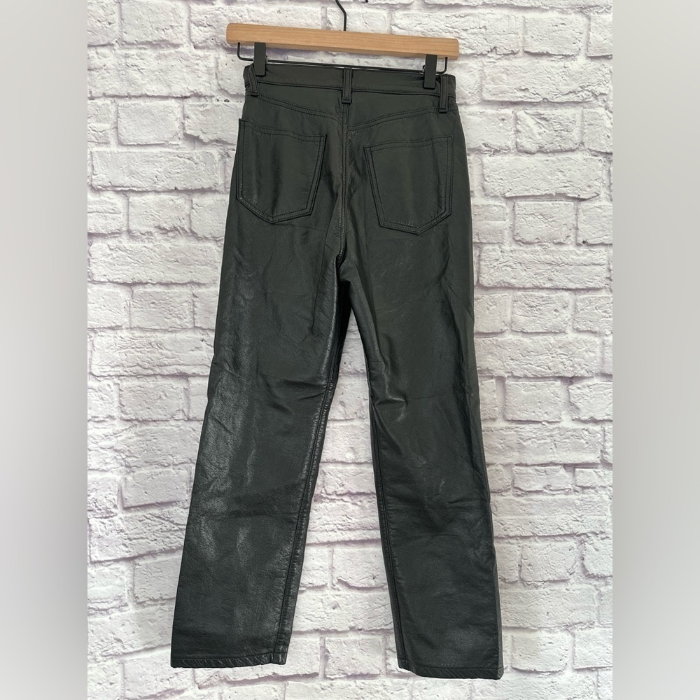 AGOLDE Recycled Leather Fitted 90s Pinch Waist women’s Pants - Picture 4 of 14